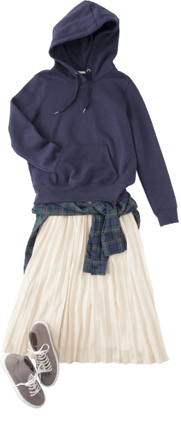 秋はプリーツスカートが必須！GUの1990円プリーツスカートでプチプラコーデ！
