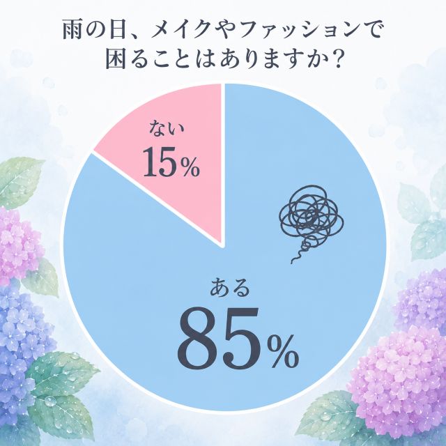 【調査】梅雨のおしゃれ、85％が悩みあり！髪と足元の悩みが上位に