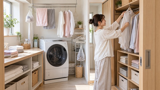洗濯は「洗う・干す・しまう」を近づける