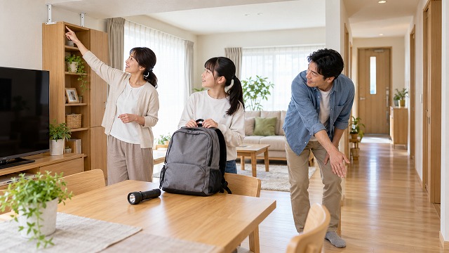 家族と一緒に部屋の安全を確認しよう