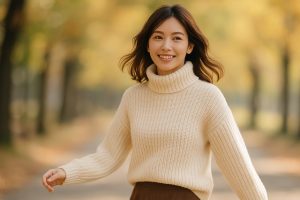 暖かいのにスタイルアップ♡大人女性の“厚手ニット攻略法”
